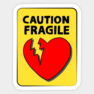 Caution Fragile Sticker